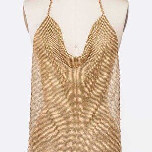 Mesh Metal Chain Mill Iconic Body Chain - Gold